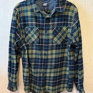 Lands' End Men's Blue Plaid Shirt